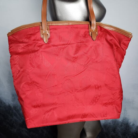 Vintage Lauren Ralph Lauren Horseshoe Red Shoulder Bag - Picture 5 of 10